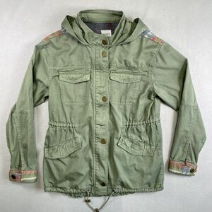 Roxy Y2K Army Green Jacket Medium Military Style Indie Chic Preppy Aztec Panels